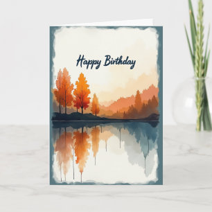 Autumnal Watercolor Birthday Card