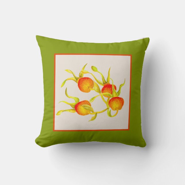 Autumn's Arrival on a Square Pillow (R) (Front)