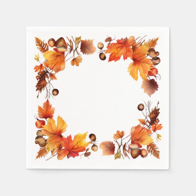 Autumn's Bounty: Wreath Harvest Napkin (Front)