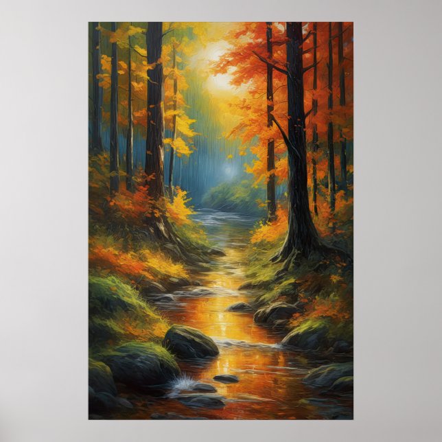 Autumn's Embrace, Lush Forest Poster (Front)