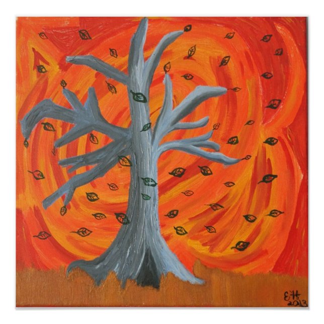 "Autumn's Fall" Acrylic Painting 20x20 Poster (Front)