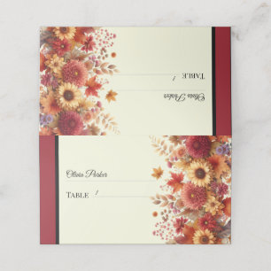 Autumn's Flourish Watercolor Floral Cream Place C Card