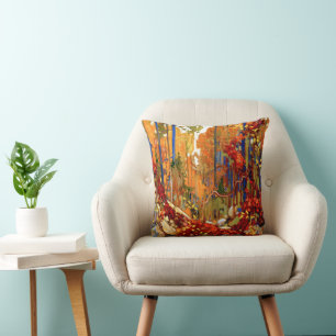 Autumn's Garland, Colourful Painting, Cushion
