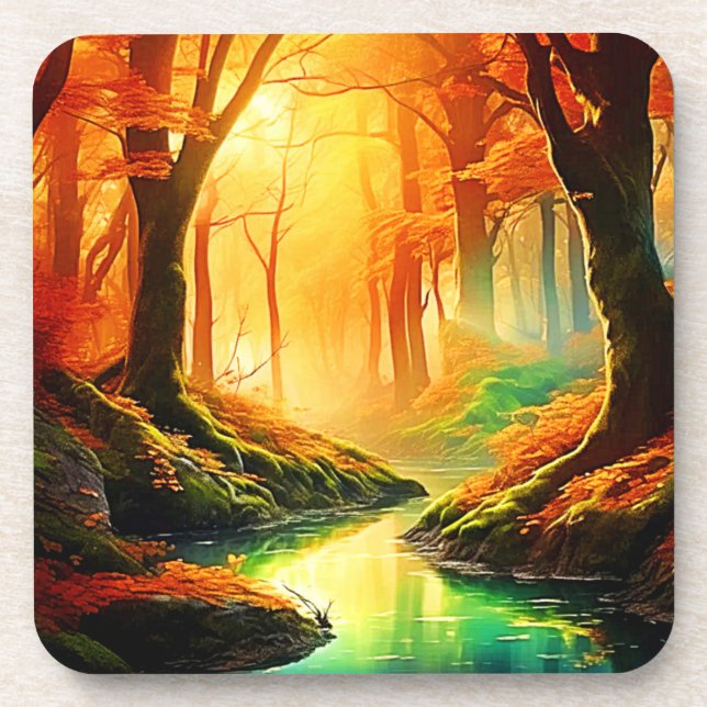 Autumn's Golden Whisper Coaster (Front)