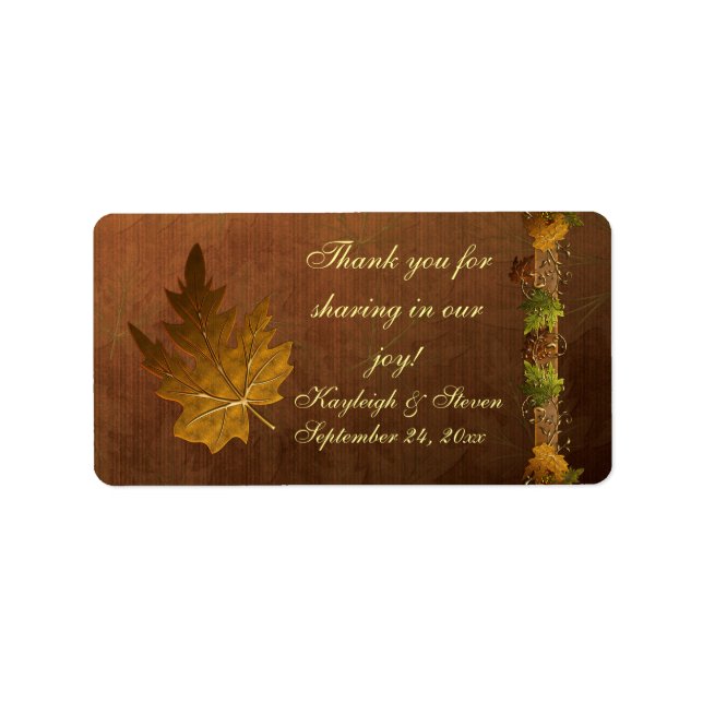 Autumn's Song Wedding Favour Stickers (Front)