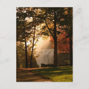 Autumns Waterfall Mist Postcard