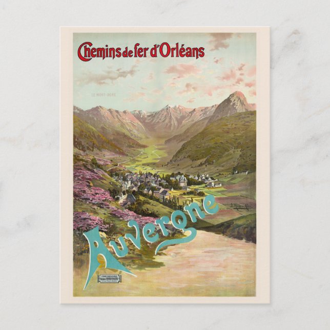 Auvergne France Vintage Poster 1898 Postcard (Front)