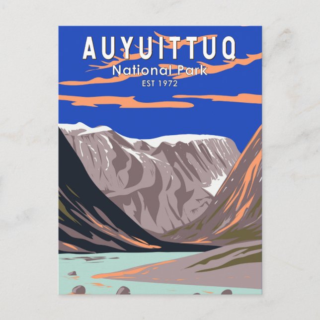 Auyuittuq National Park Canada Travel Art Vintage Postcard (Front)