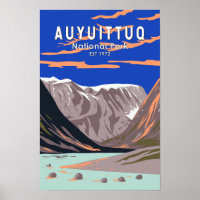 Auyuittuq National Park Canada Travel Art Vintage