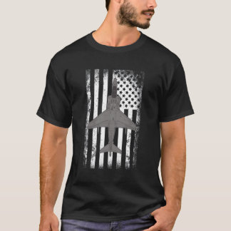Av-8B Harrier American Flag Military Aeroplane T-Shirt