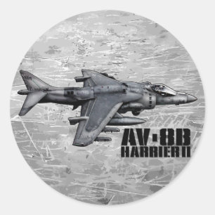 AV-8B Harrier II Classic Round Sticker