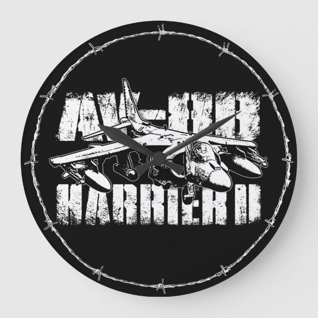 AV-8B Harrier II Round (Large) Wall Clock (Front)