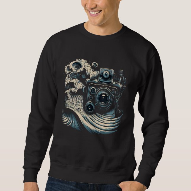 AV Technician Sound Waves Camera Audio Visual Tech Sweatshirt (Front)
