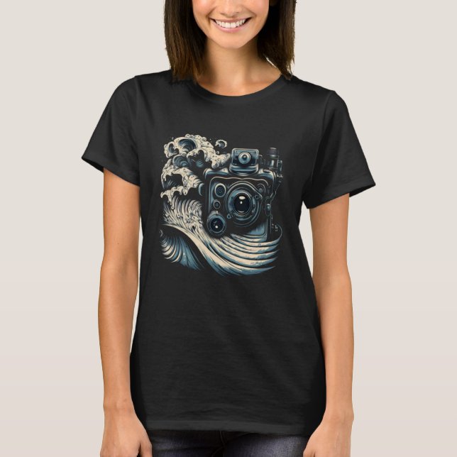 AV Technician Sound Waves Camera Audio Visual Tech T-Shirt (Front)