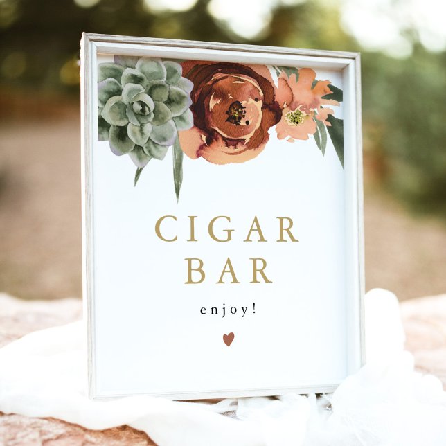 AVA Boho Terracotta Succulent Cigar Bar Sign (Creator Uploaded)
