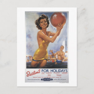 Ava Gardner Look-a-like Butlin's Camps Postcard
