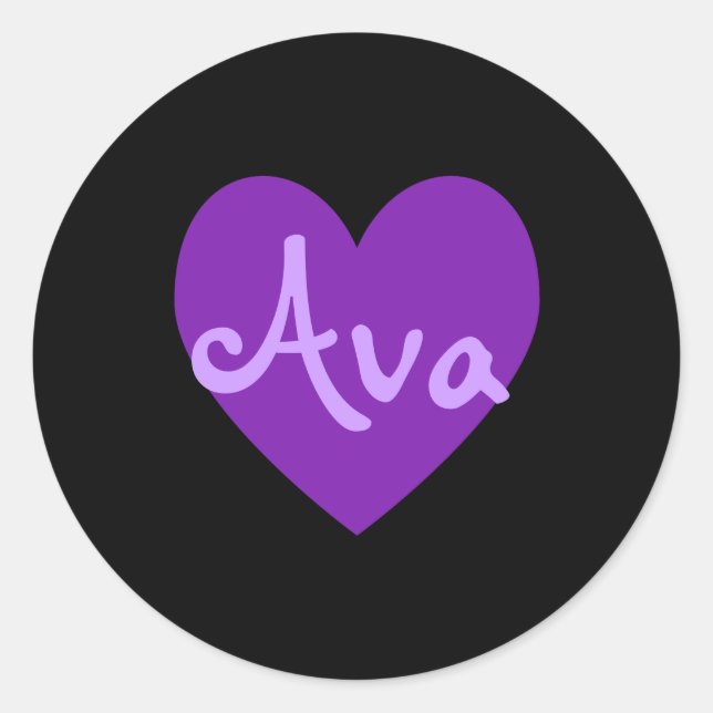 Ava in Purple Classic Round Sticker (Front)