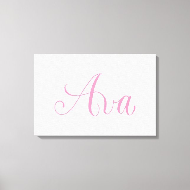 Ava - Modern Calligraphy Name Design Canvas Print (Front)