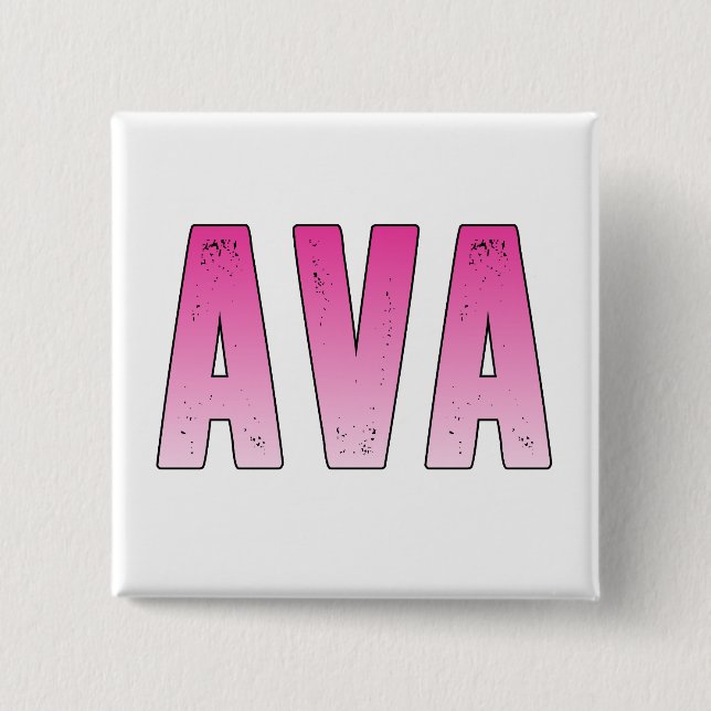 Ava pink name 15 cm square badge (Front)