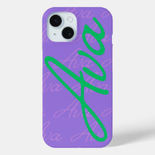 Ava Repeating Name Pattern iPhone 15 Case