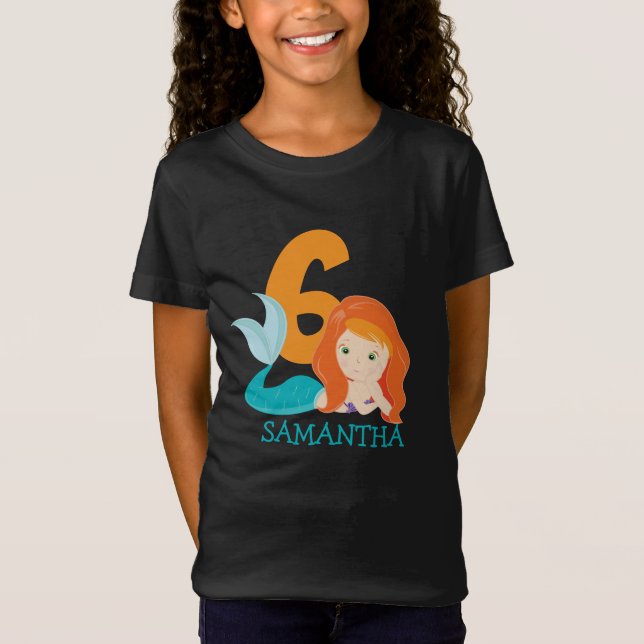 Ava – River Mermaid Goddess 6th birthday  T-Shirt (Front)