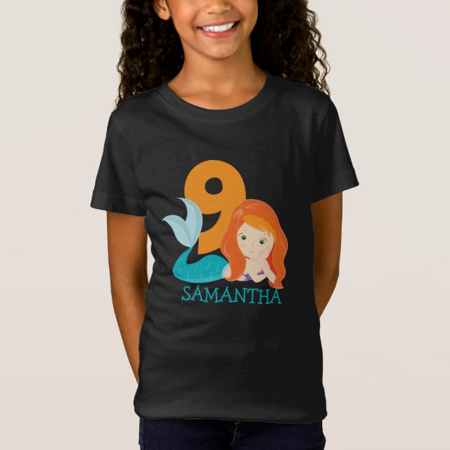Ava – River Mermaid Goddess 9th birthday  T-Shirt (Front)