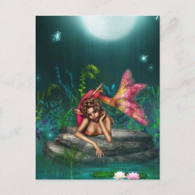 Ava the Pink Mermaid Postcard (Front)