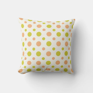 Avacado & Peach Polka Dot Retro Design Pillow
