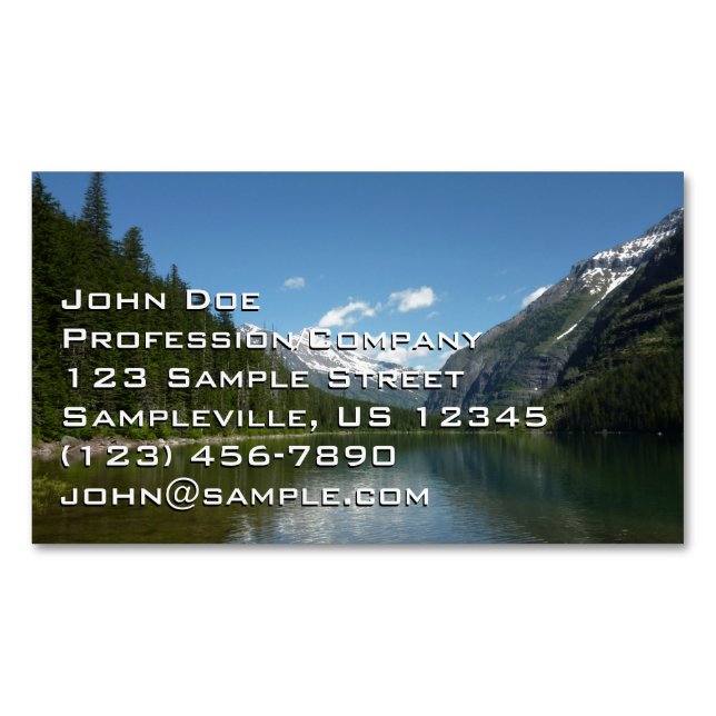 Avalanche Lake I in Glacier National Park Magnetic Business Card (Front)