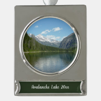 Avalanche Lake I in Glacier National Park Silver Plated Banner Ornament