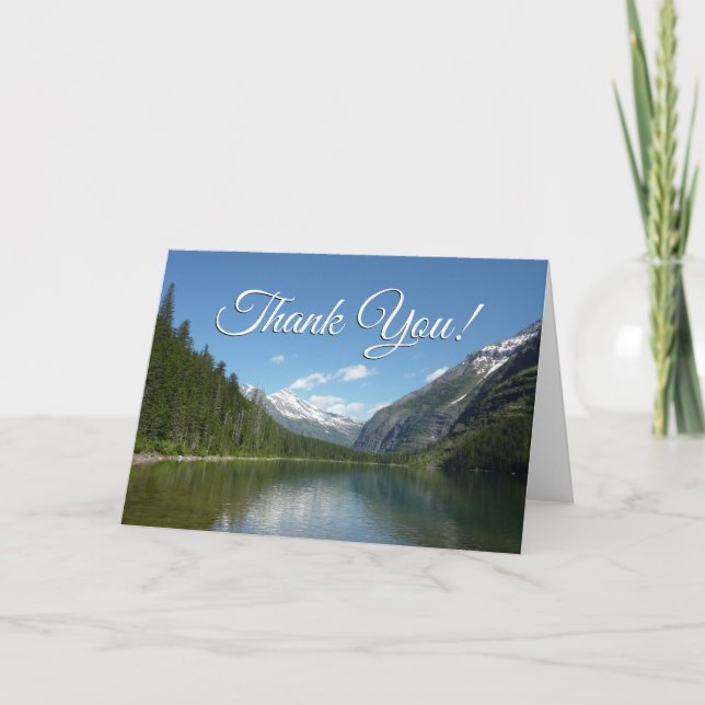 Avalanche Lake in Glacier National Park Thank You Card (Front)