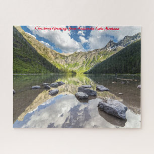 Avalanche Lake Montana.Christmas Greetings Jigsaw Puzzle