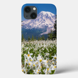 Avalanche lilies and Mount Rainier 2 iPhone 13 Case
