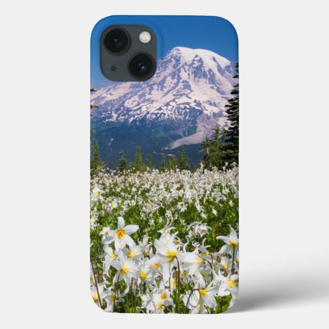 Avalanche lilies and Mount Rainier 2 Case-Mate iPhone Case (Back)