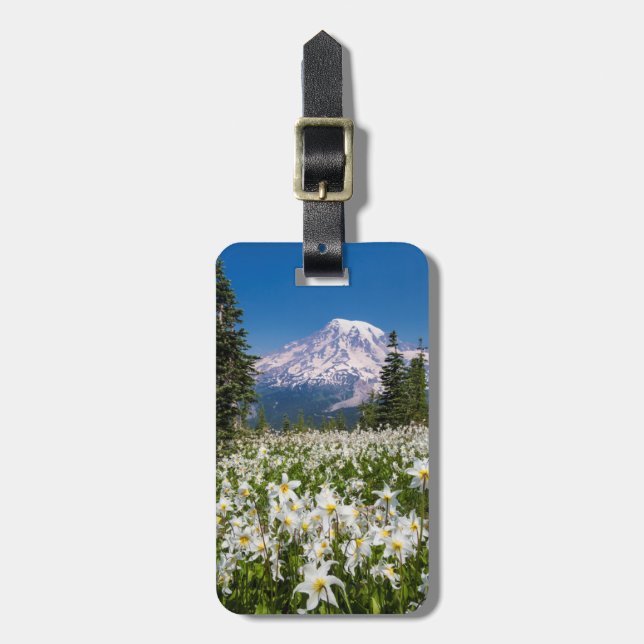 Avalanche lilies and Mount Rainier 2 Luggage Tag (Front Vertical)