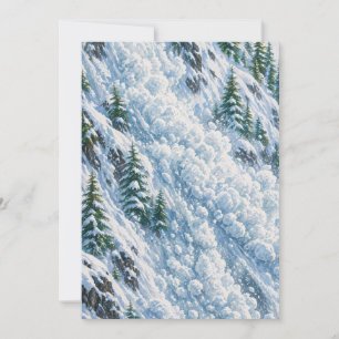 Avalanche Mountain Snow Scene Invitation