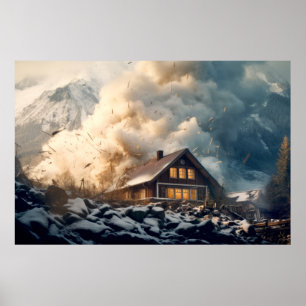 Avalanche Nature Force Snow Power Earth Disaster Poster
