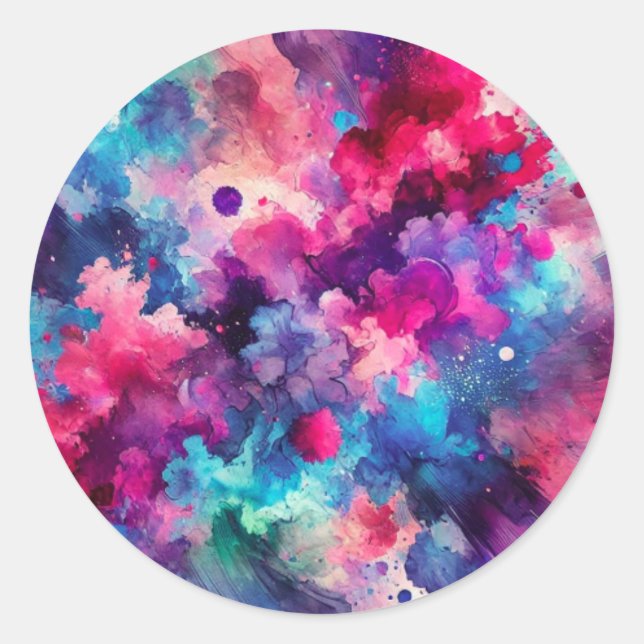 Avalanche of Colours Classic Round Sticker (Front)