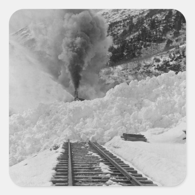Avalanche Train Tracks Square Sticker (Front)
