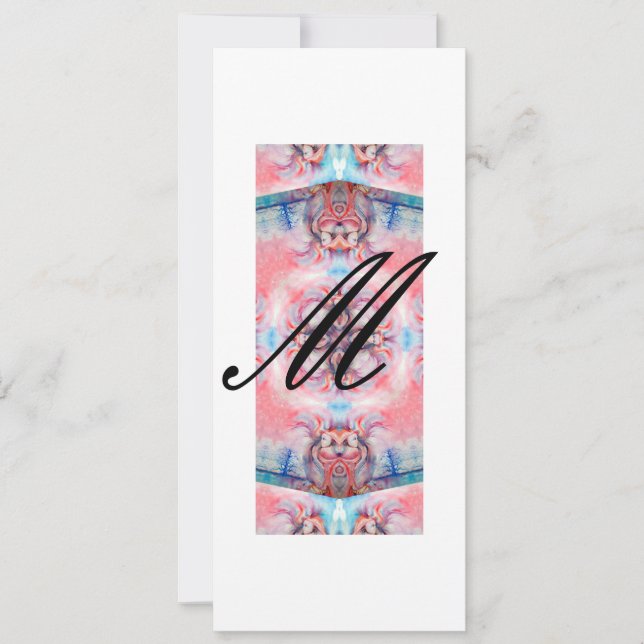 AVALON Abstract Monogram Pink Purple Invitation (Front)