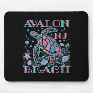 Avalon Beach Nj Turtle Lover Colorful Beach Souven Mouse Pad