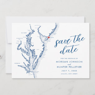 Avalon New Jersey Map Modern Wedding Save The Date