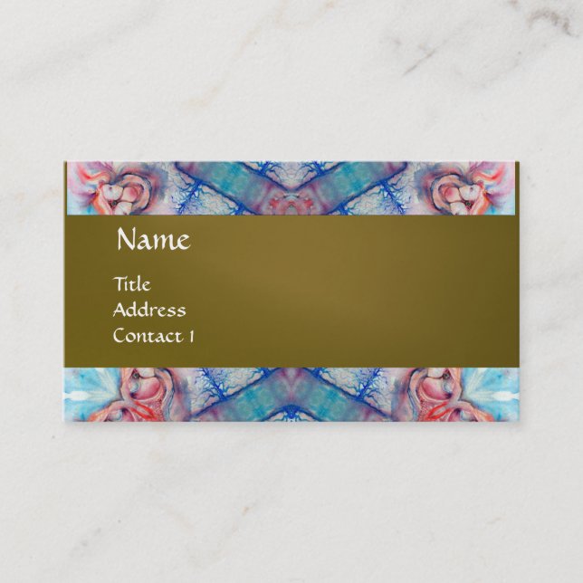 AVALON PSYCHEDELIC    monogram ,pink purple yellow Business Card (Front)