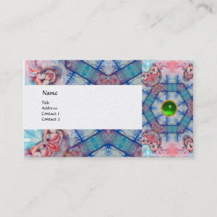 AVALON PSYCHEDELIC ,pink gem emerald gold Business Card