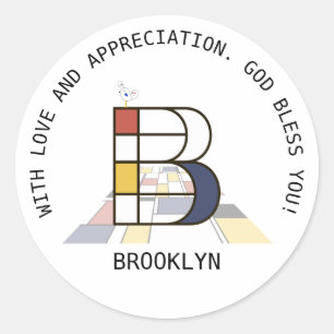 Avant-Garde Art Style Monogram. Letter A Classic Round Sticker