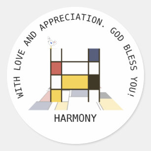 Avant-Garde Art Style Monogram. Letter H Classic Round Sticker