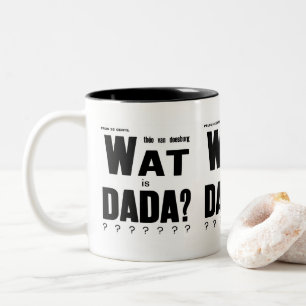 AVANT GARDE DADA ART TEXT Two-Tone COFFEE MUG