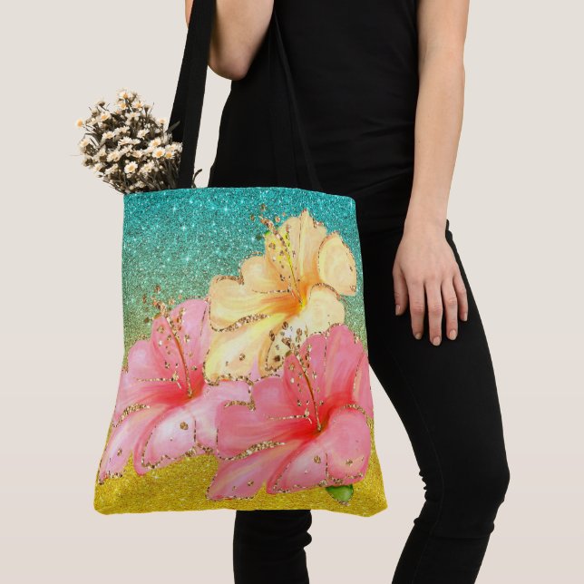 Avant Garde Floral Tote See Back Bag (Close Up)