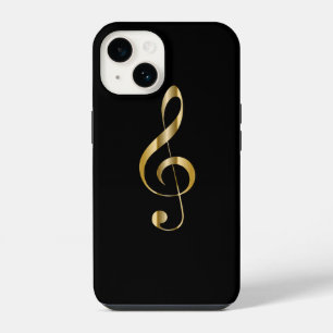 Avant Garde, Gold G clef on Black Background ~ iPhone 14 Case