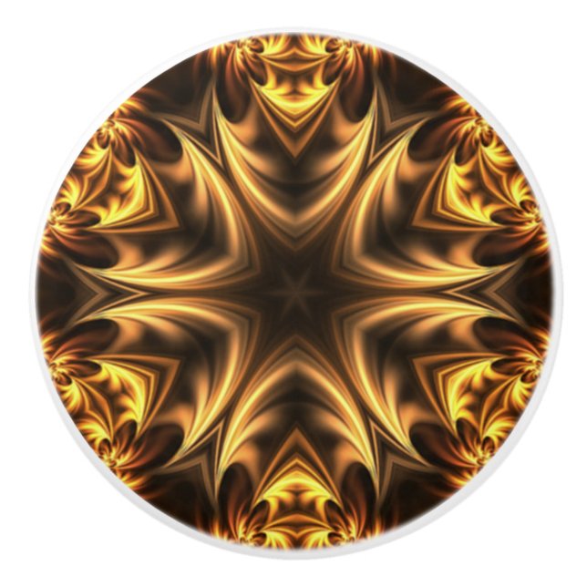 Avant-Garde ~ Gold Russet Black 053 ~  Ceramic Knob (Front)